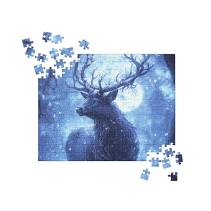 Whimsical Stag Puzzle Enchanted Forest Deer Magical Woodland Fantasy Jigsaw - Picture 1 of 7