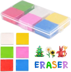 Knetradiergummi, 12 Stück Radiergummi Knete Mit Kunststoffbox, 4 X 3,5 Cm  - Bild 1 von 12
