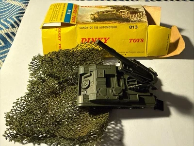 Dinky Toys military 813 AMX Light Tank with 155 ABS Gun No Corgi Originale Tutto - Immagine 1 di 4