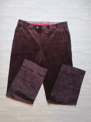 Meyer Trousers Mens W36 L29 Burgundy Comfort Barry Premium Corduroy Cords — 第 1/4 张图片