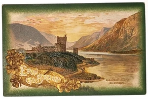 Postal en relieve de San Patricio de 1910 John Winsch castillo de Glenveigh Erin Go Bragh - Imagen 1 de 3