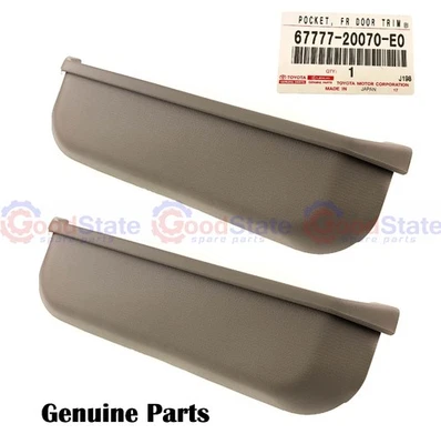 Genuine LandCruiser 70 Series RJ KZJ HZJ FZJ Front Door Trim Map Pocket Beige x2 - Image 1 of 4