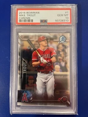 2016 Bowman Chrome Mike Trout #1 PSA 10 GEM MINT ANGELS - Image 1 of 2