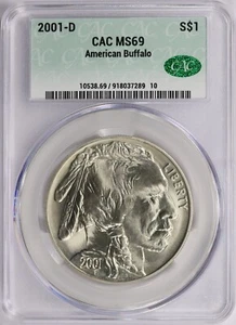 2001-D American Buffalo Silver Dollar CACG MS-69 - Picture 1 of 2
