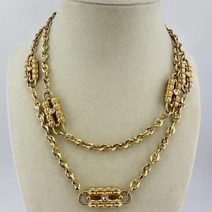 24” or 32” JBK Jackie Kennedy Camrose & Kross Gold Tone Crystal Necklace - Picture 1 of 7