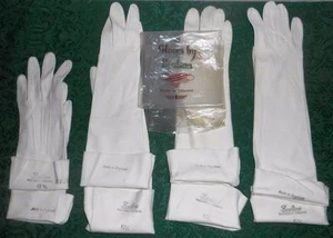 4 Pairs Boulton White Washable Doeskin Gloves - 15" & 10-1/2" - Made in England - Picture 1 of 1