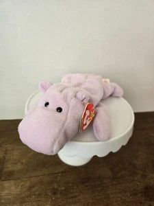 Happy the Hippo Purple Lavender TY Beanie Babies - Picture 1 of 8
