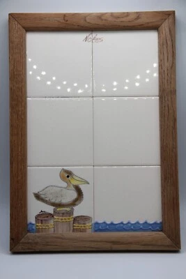 The Empty Nest 1987 Pelican Sea Ocean Beach Dry Erase White Board Hand Painted - Image 1 of 4