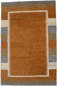 Indo-Gabbeh Wool Oriental Rug Border Design Kids' Bedroom Decor Carpet 4X6 ft - Picture 1 of 15