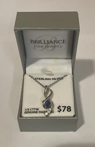 Brilliant Jewler 1/5 CTTW Diamond Sterling Silver Necklace - Picture 1 of 8