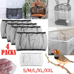 4PC Nylon Pet Bird Cage Cover Seed Catcher Shell Skirt Guard Mesh Net Mesh Tid - Picture 1 of 22