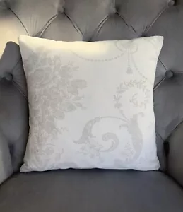 LAURA ASHLEY JOSETTE DOVE GREY/OFF WHITE 16”x 16” CUSHION COVER - Picture 1 of 3