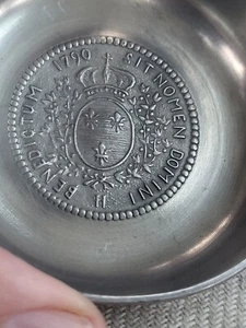 Rare French Pewter Wine Tasting Cup Sit Nomen Domini Benedictum 1790 Blessed Be  - Picture 1 of 12