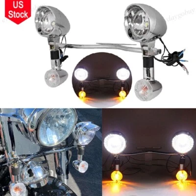 Passing Turn Signals Light Bar For Kawasaki Vulcan VN 800 900 1500 1600 1700 - Image 1 of 4