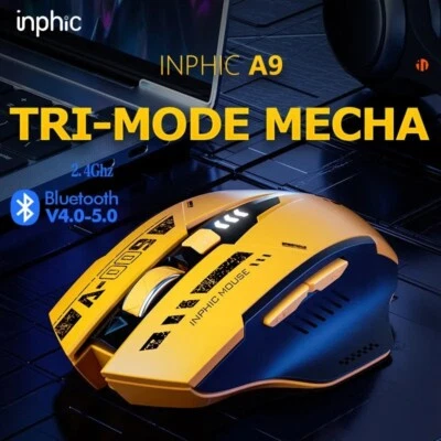 Inphic A9 Bluetooth Wireless Mouse Rechargeable 2.4GHz Noiseless Clicks 2400dpi - Image 1 of 4
