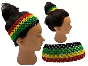 2 pezzi. Fascia Rasta cappello giamaicano dreadlocks fascia per capelli dreads uomo donna yoga - Foto 1 di 3