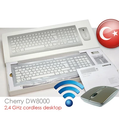 CHERRY DW8000 SLIM DESIGN WIRELESS TASTATUR + MOUSE JD-0300 ALU TURK TÜRKISCH - Bild 1 von 4
