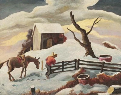 Impresión en lienzo Thomas Hart Benton Journeys End 16 x 20 Foto 1 de 4