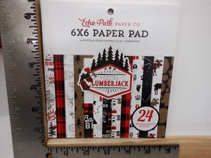 ECHO PARK LET'S LUMBERJACK 6X6 PAPER PAD DOUBLE SIDED CARDSTOCK CRAFT NEW A30671 - Picture 1 of 2
