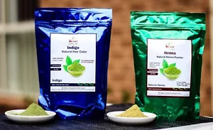 500 g Natural Henna & Indigo Powder (250 g each) - Kvaas - Picture 1 of 6