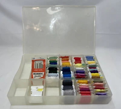 Darice Floss Organizer Carrier with 55 Embroidery Thread + Lot Skeins Bobbins - Image 1 of 4
