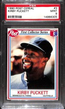 1990 POST CEREAL #3 KIRBY PUCKETT PSA 9 14986305