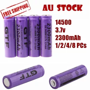1-8 PCs 3.7v 14500 2300mAh AA Rechargeable li-ion Battery Headlamp Flashlight AU - Picture 1 of 2