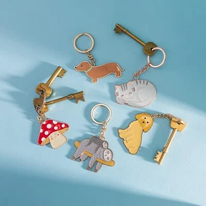 Cat Dog Bee Dachshund Mushroom Sloth Capybara Lobster Cow Sheep Frog Keyring - Picture 1 of 17