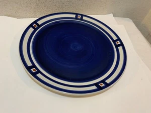 Mikasa Bob Van Allen Square Dance Blue P7004 12" Chop Plate 1970s - Picture 1 of 12