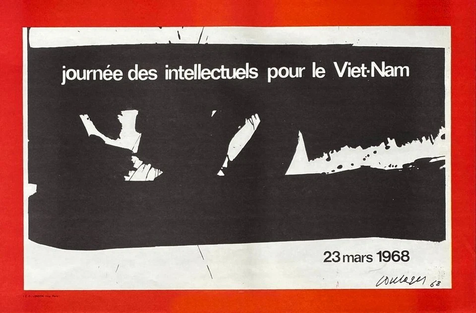 PIERRE SOULAGES affiche 1968 JOURNÉE DES INTELLECTUELS POUR LE VIETNAM - Photo 1/1