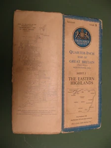 100% ORIGINAL EASTERN HIGHLANDS LARGE 1/4 SCALE MAP BY ORDNANCE SURVEY C1946 - Picture 1 of 2