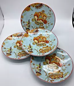 222 Quinto piatto antipasto/dessert blu primavera Gabrielle, floreale, 6,25", set 4 - Foto 1 di 5