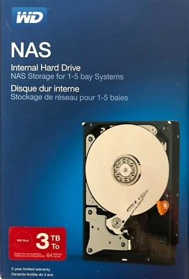 WD Western Digital NAS 3TB Internal SATA Hard Drive Desktops WDBMMA0030HNC NEW!! - Image 1 of 2