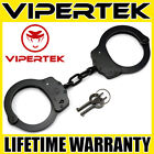 VIPERTEK Handcuffs  Professional Double Lock  Metal Steel Police  Security BLACK