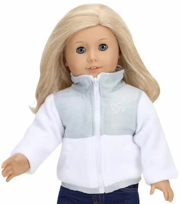 SOPHIA'S White & Silver Ski Jacket fits 18" American Girl Size Doll