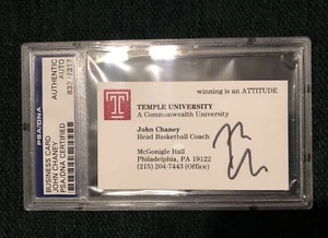 JOHN CHANEY Signed Business Card As Head Coach Of Temple Owls PSA HOF Autograph - Picture 1 of 2