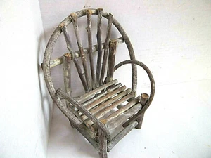Primitive rustikale Weinrebe Zweig Baum Zweig Puppenstuhl Wohndeko Landhaus Handwerk - Bild 1 von 12