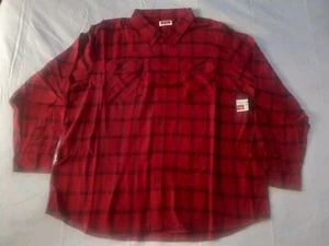 NUOVA camicia Wrangler ROSSO flanella a quadri uomo TG 3XL manica lunga con bottoni - Foto 1 di 11