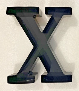 Porta Sughero Vino Metallo Monogramma Lettera "X" Simbolo Nero 12" Decorativo Nuovo - Foto 1 di 4