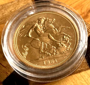 1981 British Full Sovereign GOLD coin - Queen Elizabeth II - Picture 1 of 4