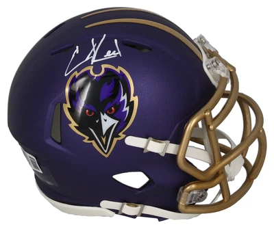 Mini casco de velocidad alternativo Beckett autografiado por Ed Reed Baltimore Ravens 2024 Foto 1 de 2