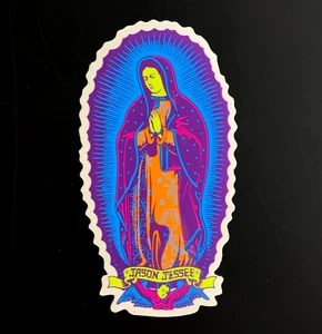 SANTA CRUZ JASON JESSEE LADY GUADALUPE skateboard sticker decal NEON BLACKLIGHT - Picture 1 of 5