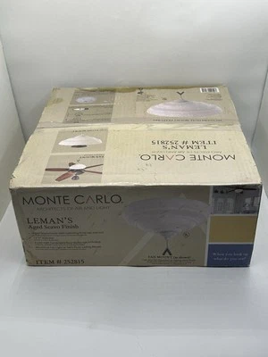 MONTE CARLO Semi Flush Ceiling Fixture Fan Light KIT Aged Scavo Finish NEW - Image 1 of 4