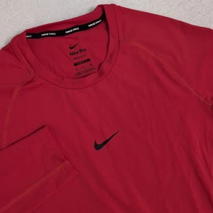 NUEVA Camisa Nike Dri-Fit UV Negra Swoosh Central Manga Larga Para Hombres L Roja FB7926-657 - Imagen 1 de 8