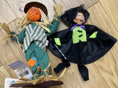 Vintage ANNALEE  Autumn Fall Harvest Scarecrow W Tags Dracula Halloween - Image 1 of 4