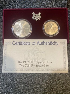 1992 US Olympic Coins Two-Coin Uncirculated Set - Image 1 of 4