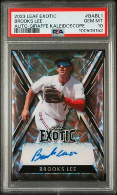2023 Leaf Exotic Autographs Brooks Lee #BABL1 Giraffe Kaleidoscope PSA 10 - Image 1 of 2