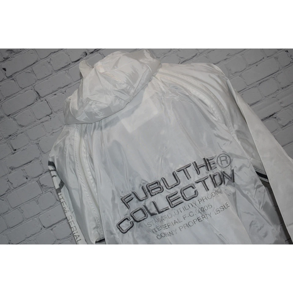 Chaqueta Atlética De Colección Y2K FUBU Para Hombre Talla 2XL Blanca 100% Poliéster Cremallera Completa Foto 1 de 4