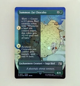 Magic the Gathering: Summon: Fat Chocobo (Borderless) Final Fantasy Foil NM - Picture 1 of 3