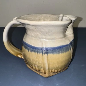 WALT SCHMIDT Indiana Hickory Tree Studio Stoneware Paneled Large PITCHER Signed - Picture 1 of 8